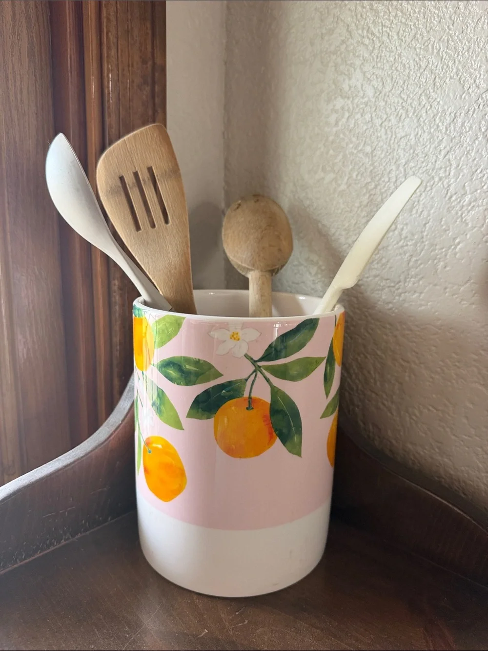 Sur La Table Earthenware Citrus Utensil Crock